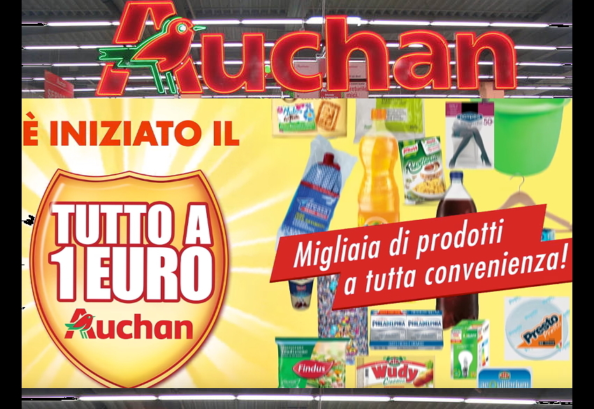 Auchan lancia la comunicazione online Tutto a 1 euro